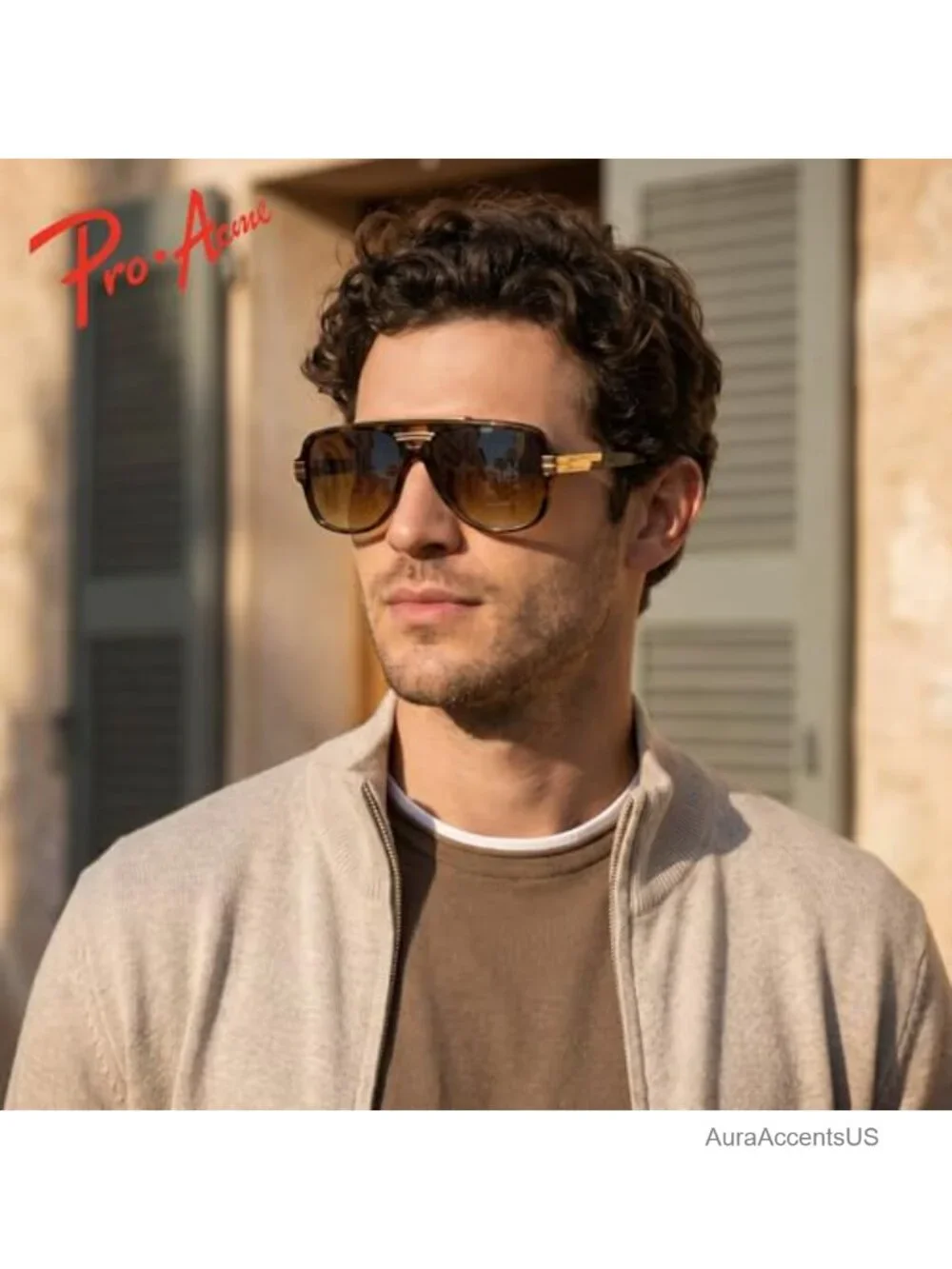 Oversized Aviator Sunglasses Retro Square UV400 Full-Frame Adult